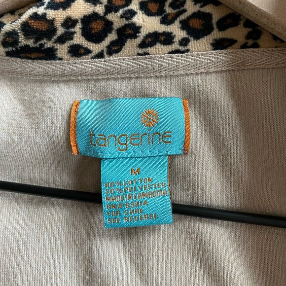 Tangerine Tan Cheetah Print Velour Full Zip Sweatshirt - Picture 8 of 8